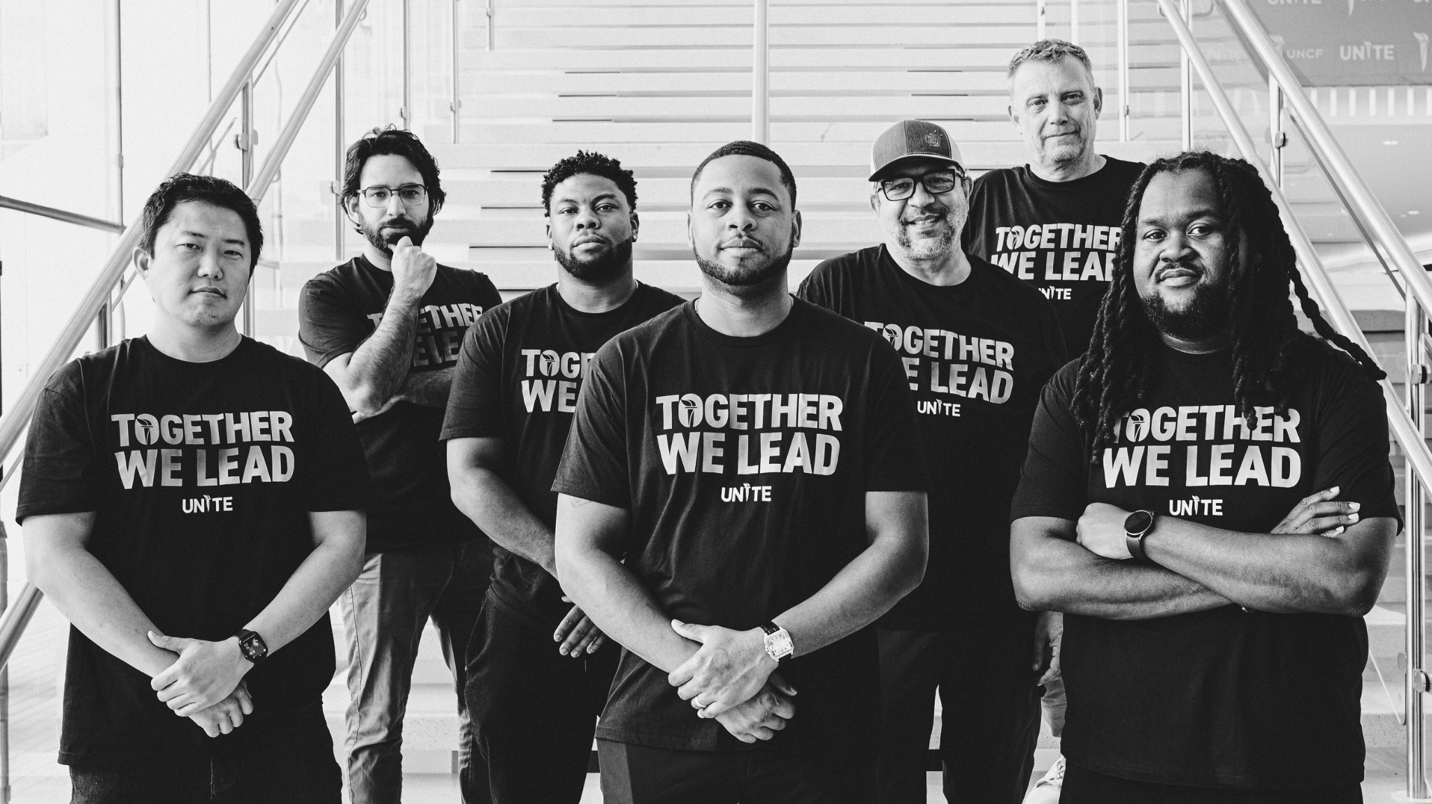 Tim Williams with the production team at UNITE